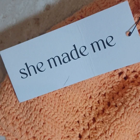 NWT She Made Me Cotton Crochet Knit Essential High-Waisted Bikini Bottoms - Picture 2 of 11